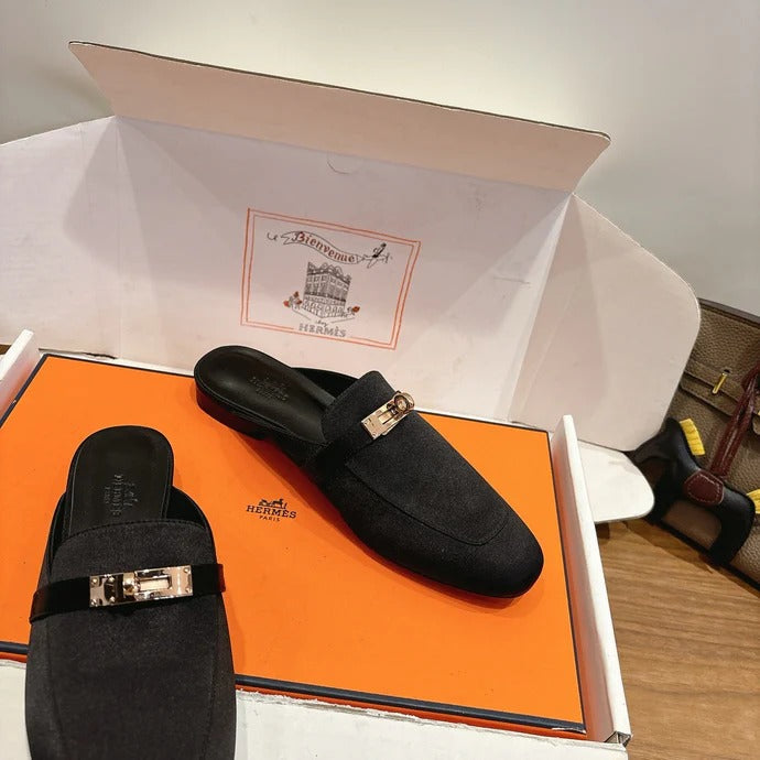 HM 26ss Mule Black Smooth Calfskin Leather 638476