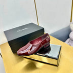 CC SIMPLE FLATS 25S IN DARK RED GLOSSY LEATHER