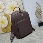 Prada 2026 Backpack Brown Black Saffiano Leather 345785