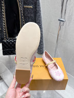 LV 26s Ballet Flats Light Pink Monogram Leather 610840