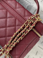 Chanel 2026 Vanity Bag 19.5cm Burgundy Leather
