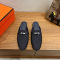 HM 26ss Mule Black Denim Calfskin 638478