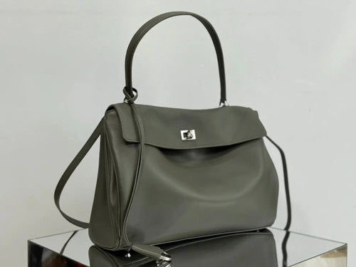 Balenciaga Medium Rodeo Bag 35 Olive Green Caflskin Sliver Hardware