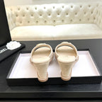 CC 2026 Wedge Sandals 65 Light Beige Suede 667773