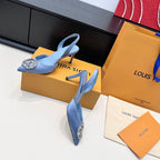 LV 26s Slingback 75 Light Blue Premium Satin 622435