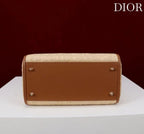 Dior 2026 Lady Dior Bag 24cm Beige Brown Raffia Leather