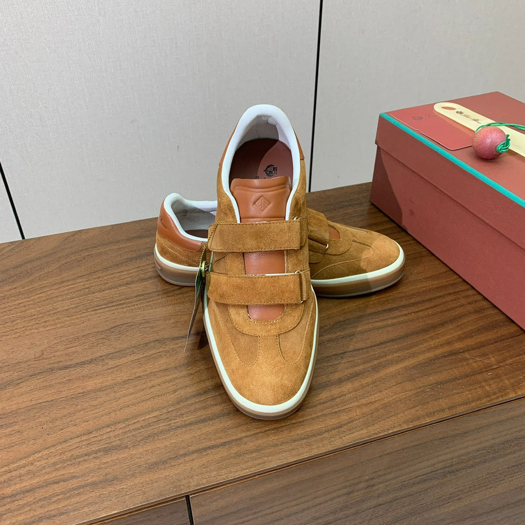LP 26SS Velcro-strap Men Sneaker Camel Suede Leather 606507