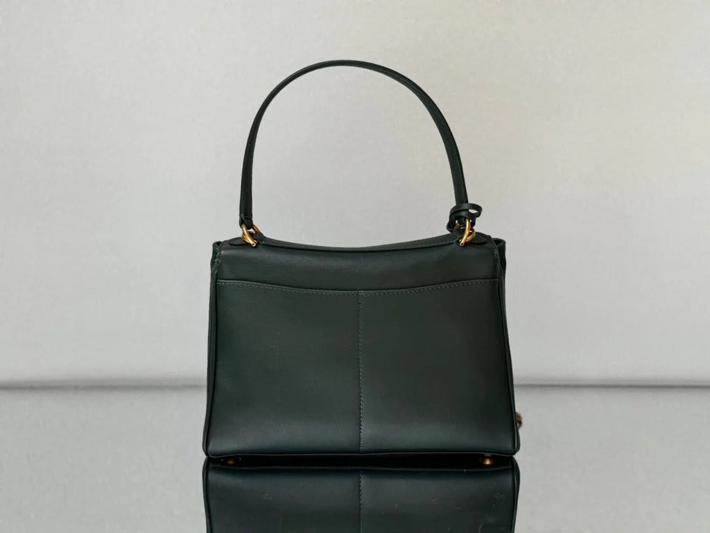 Balenciaga Mini Bag 22 Dark Green Calfskin Gold Hardware