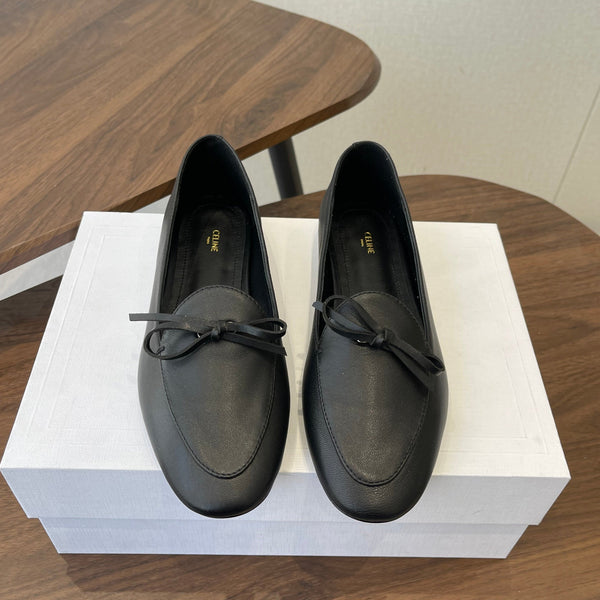 Celine 26 Loafers Black Sheepskin 624695