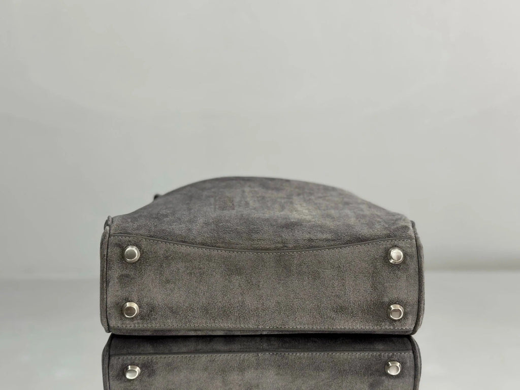 Balenciaga Small Bag 29 Gray Suede Sliver Hardware