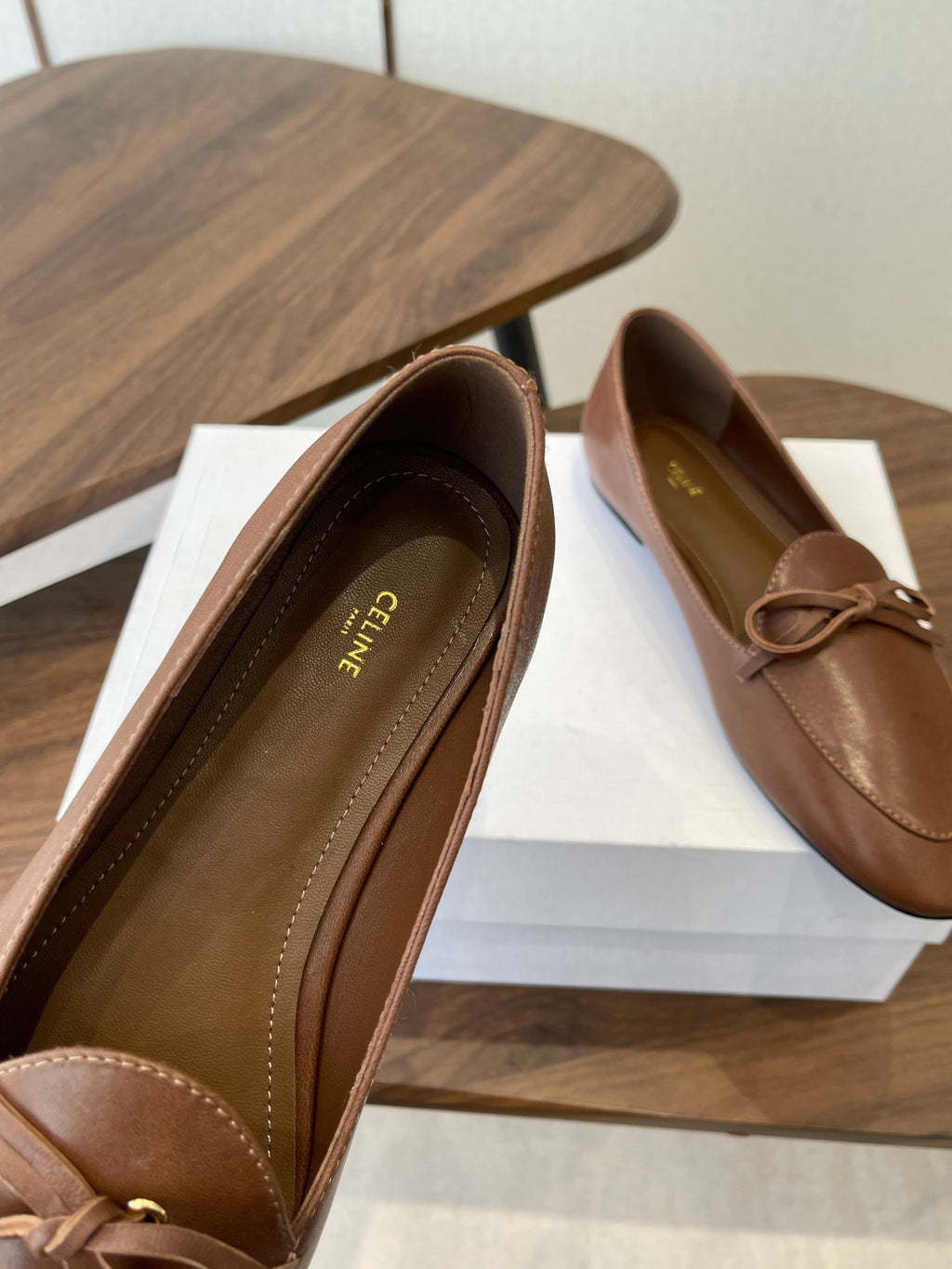 Celine 26 Loafers Brown Sheepskin 624694