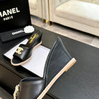 CC 2026 Wedge Sandals 65 Black Lambskin 667766