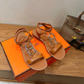 HM 26ss Sandals Camel Brown Genuine Leather 638534
