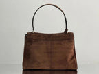 Balenciaga Large Medium Bag 35 Coffee Brown Suede Sliver Hardware