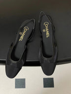 CC 26s Slingback Black Mesh Fabric Sheepskin 649450