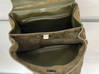Balenciaga Small Bag 29 Olive Green Suede Sliver Hardware