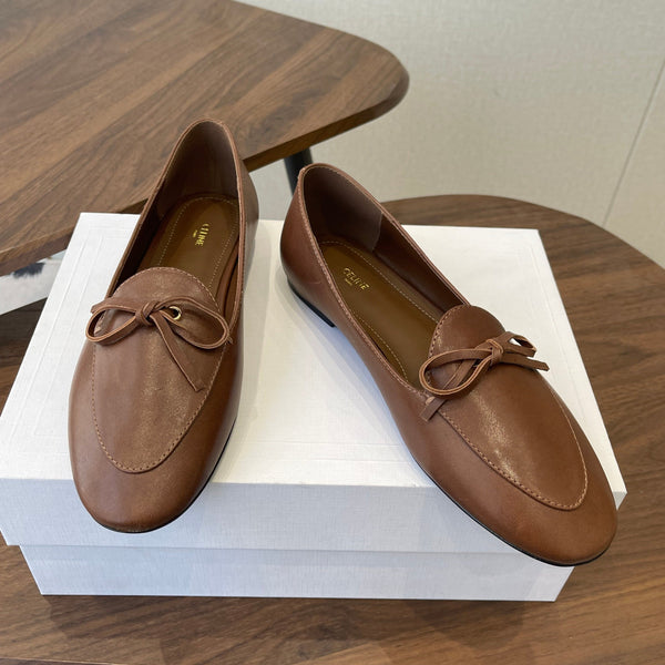 Celine 26 Loafers Brown Sheepskin 624694