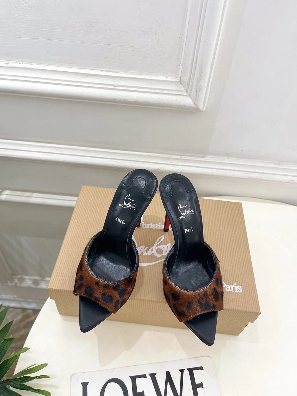CL 26SS Slingback 100 Dark Brown Black Leopard Leather 586570