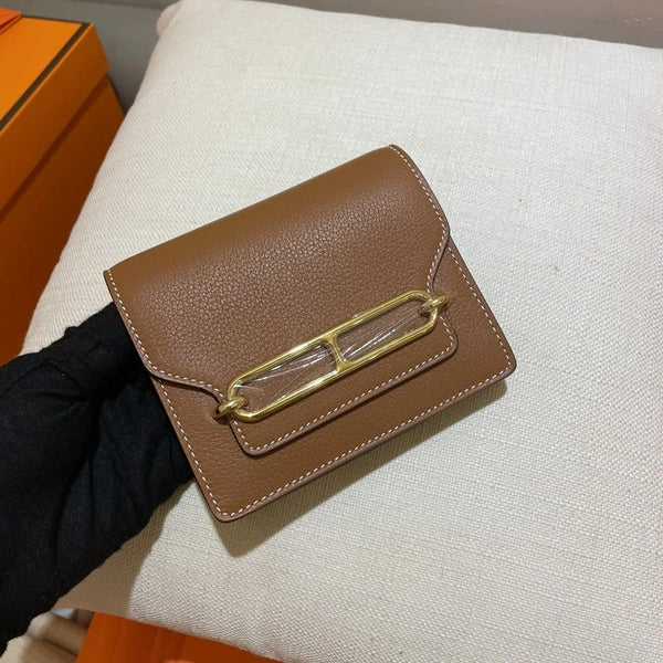 HM RoulisSlim Wallet 12.7 Brown Calfskin Ghw