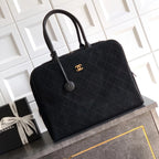 Chanel 2026 Boston Bag 41cm Black Suede