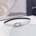 CC BELT 20 MM IN WHITE MIX BLACK CALFSKIN GOLD HARDWARE