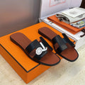 HM 26ss Oran Sandals Brown Black Calfskin 607221