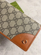Gucci 2026 Emblem 19cm Brown Ebony Leather Canvas