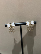 CC Fine Sparkling Bow Gold Mop Earrings