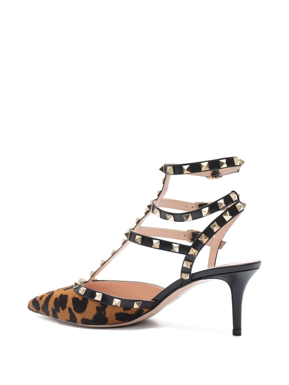 VT Rockstud Heeled Sandals 65 Leopard-Print Calf Hair EUR145,00€