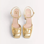 VLOGO SIGNATURE PLATFORM PUMP 115MM GOLD LAMINATED NAPPA