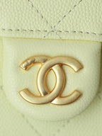 CHANEL 25S HOBO BAG 30 CM IN PASTEL YELLOW LAMBSKIN WITH GOLD HARDWARE