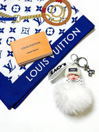 LV White Fluffy Plush Sleeping Baby Doll Charm
