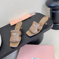MIU 26ss High Heel Sandals 50 Brown Sheepskin 627356