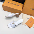 LV 26s High Heels 65 Sandals White Calfskin 622398