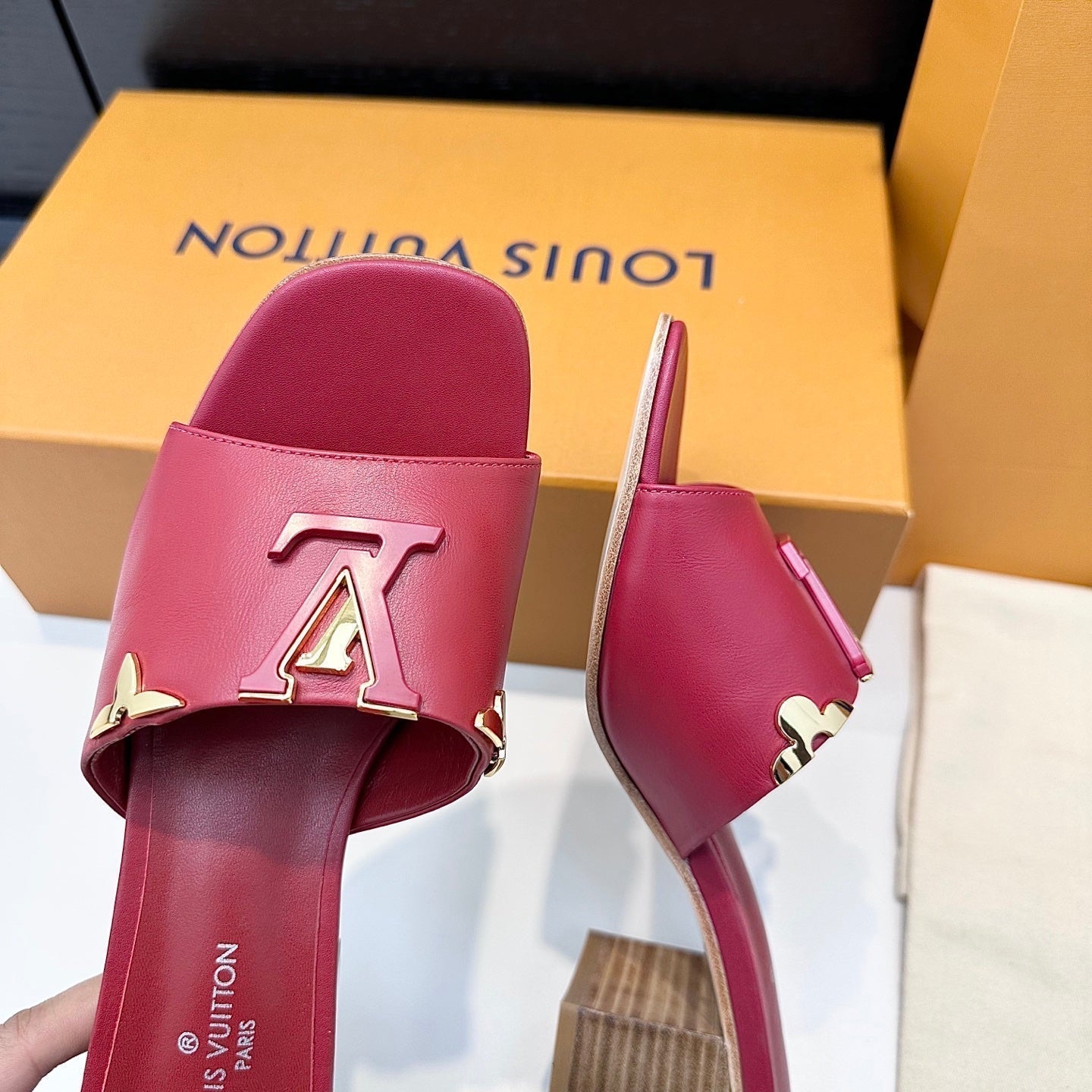LV 26s High Heels 65 Sandals Deep Pink Calfskin 622408