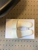 Celine 26 Flat Mule Slippers White Sheepskin 621530