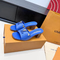 LV 26s High Heels 65 Sandals Cobalt Blue Calfskin 622402