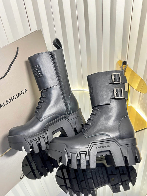 Balenciaga 2026 Bulldozer Lace-up Boot Black Calfskin 616564