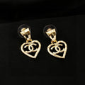 CC Heart Shaped Gold Double C Earrings