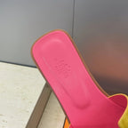 HM 26ss Oran Sandals Pink Yellow Suede Cowhide 607207