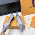 LV 26s Pointed-Toe Ballet Flat Light Lavender Premium Satin 622442