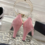 CC 26s High Heels Pump 85 Pink Black Patent Leather 627002