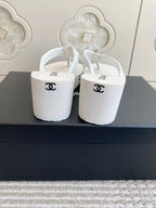 CC 26s Thong Sandals 65 White Rubber Leather 647675