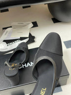 CC 26s Slingback 95 Black Mesh Fabric Sheepskin 649442