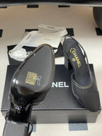 CC 26s Slingback 95 Black Mesh Fabric Sheepskin 649442