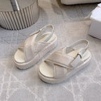 CD 26s Platform Sandals 65 Light Pink Canvas Lambskin 644287