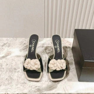 CC 26s Flower High Heel Slippers 85 Sheepskin 658383