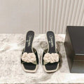 CC 26s Flower High Heel Slippers 85 Sheepskin 658383
