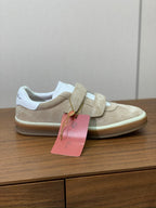 LP 26SS Velcro-strap Men Sneaker Beige mix White Suede Leather 606508