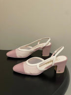 CC 26s Slingback 65 Light Pink Mesh Fabric Sheepskin 649443